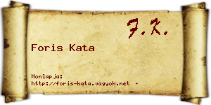 Foris Kata névjegykártya
